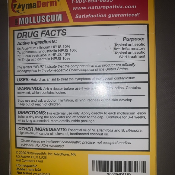 zymaderm Bath Zymaderm For Molluscum Homeopathic 44 Fl Oz Nib